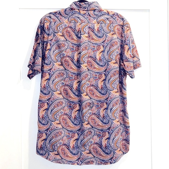 Cremieux Mens Paisley Button Down Shirt, men’s Size M, Cotton, Short Sleeve - Picture 2 of 6